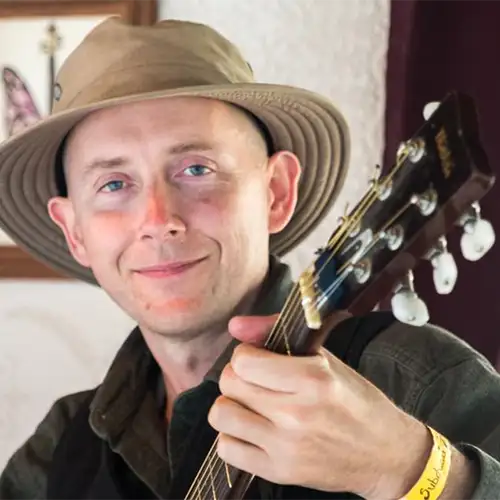 Casey Connor playing a Mandolin