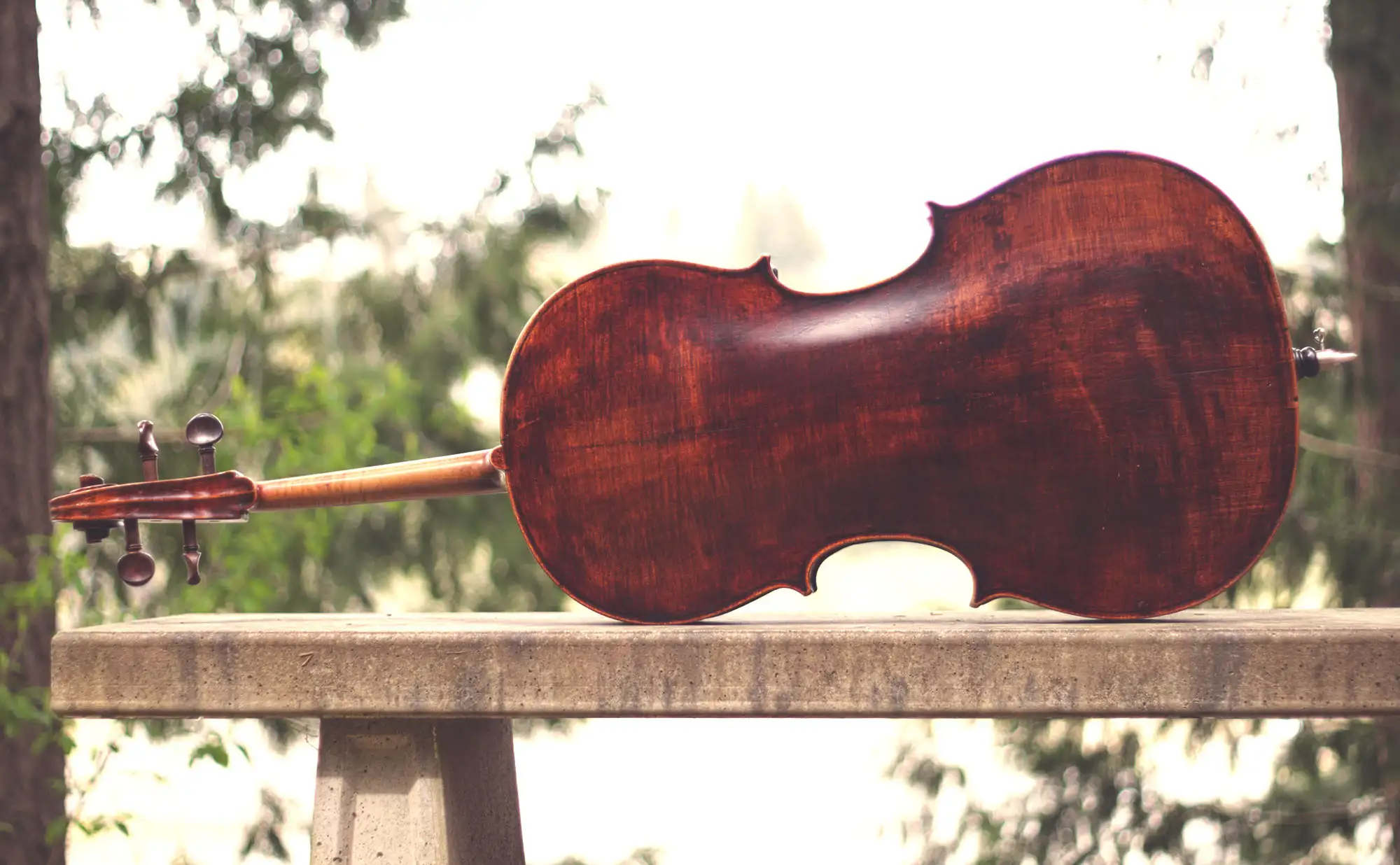 cello on its side